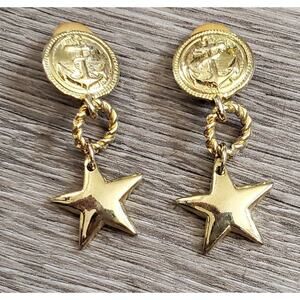 Vintage Carol Dauplaise earrings nautical star clip on earrings